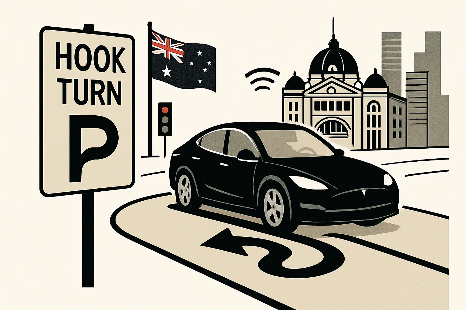 Tesla Self-Driving Cars Hit Australian Roads, Navigating Iconic Hook Turns